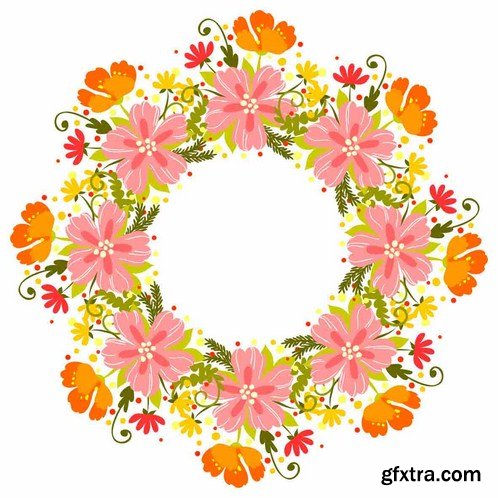 Stock Vector - Flower Backgrounds & Text Place
