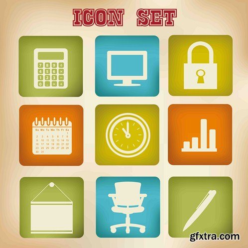 Stock Vector - Office Documents Icon Set