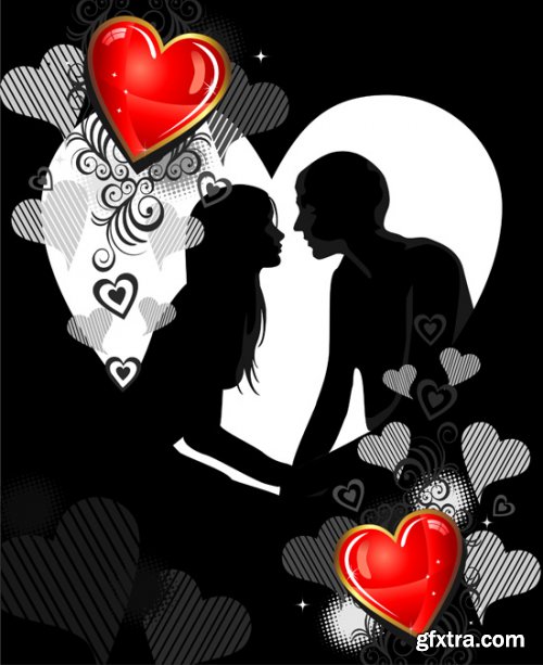 Heart Valentine & Cupids 25xEPS