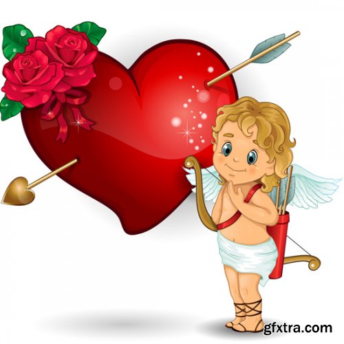 Heart Valentine & Cupids 25xEPS