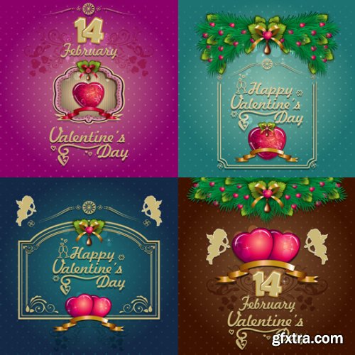 Heart Valentine & Cupids 25xEPS