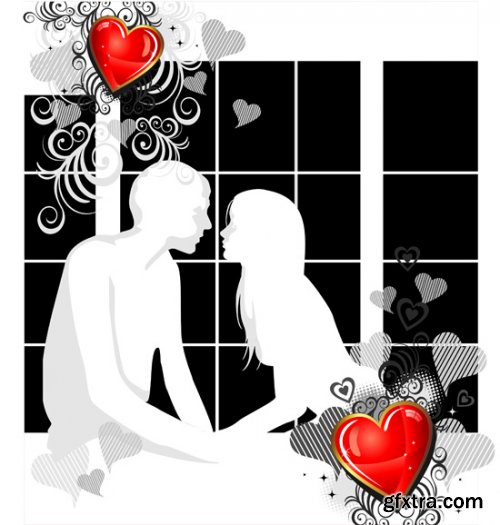 Heart Valentine & Cupids 25xEPS