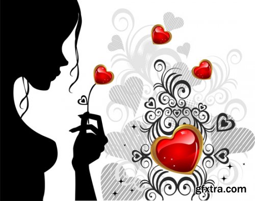 Heart Valentine & Cupids 25xEPS