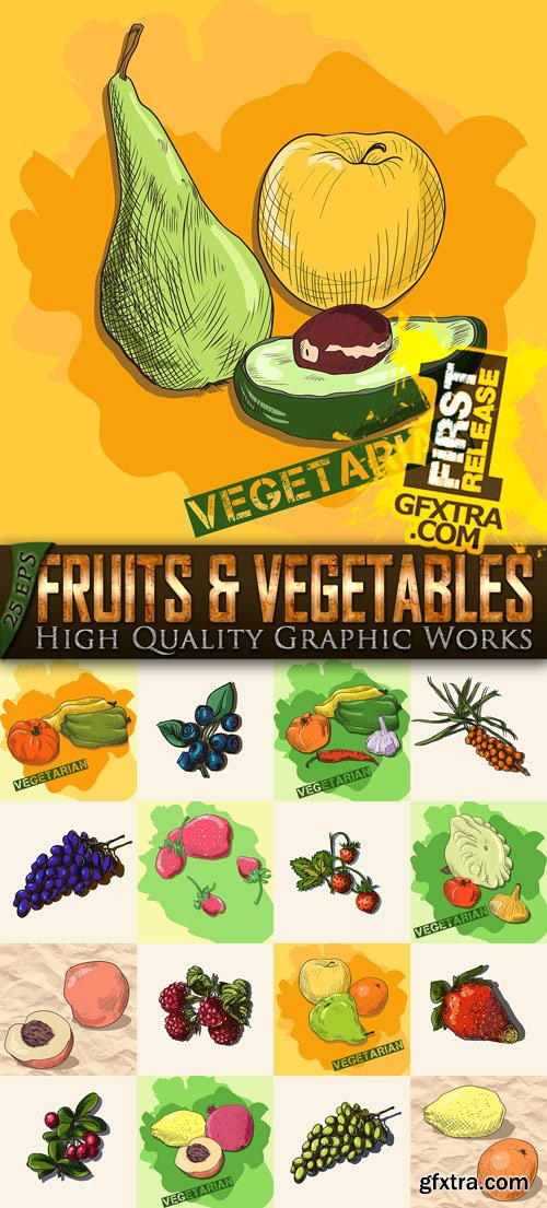 Fruits & Vegetables Illustrations