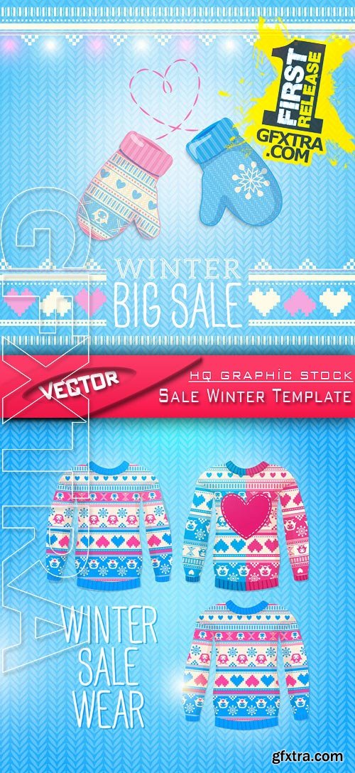Stock Vector - Sale Winter Template Stock Vector - Sale Winter Template