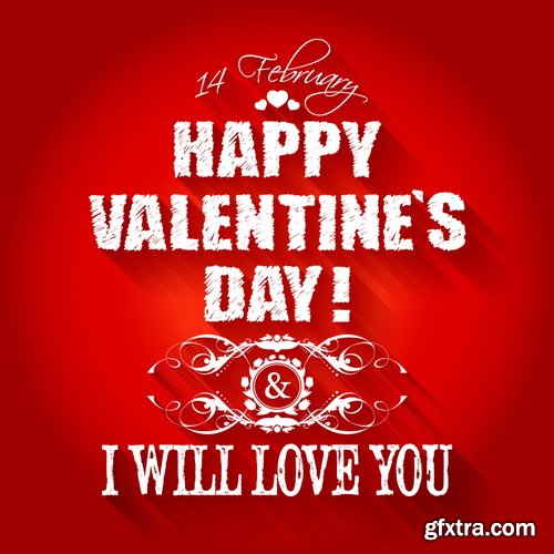 Bright Valentine Day Backgrounds 25xEPS