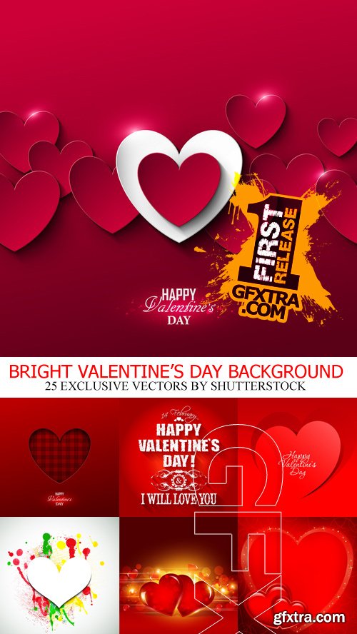 Amazing SS - Bright Valentine day background, 25xEPS