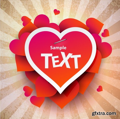 Bright Valentine Day Backgrounds 25xEPS