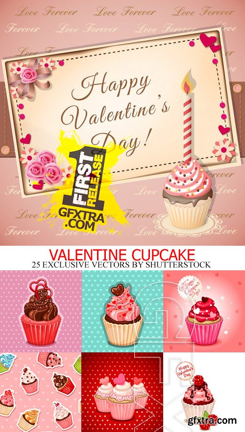 Amazing SS - Valentines cupcake, 25xEPS