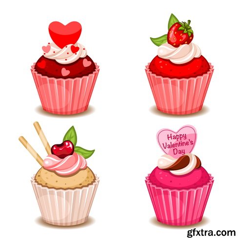Valentines Cupcake 25xEPS Valentines Cupcake 25xEPS