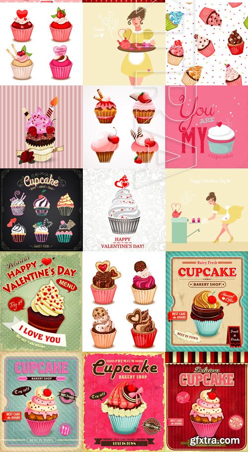 Amazing SS - Valentines cupcake, 25xEPS