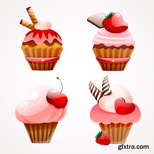 Valentines Cupcake 25xEPS Valentines Cupcake 25xEPS