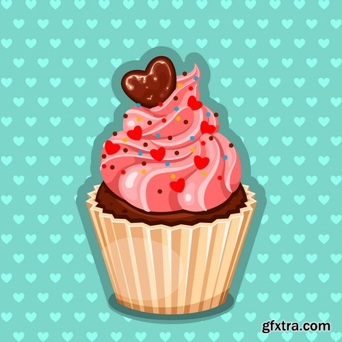 Valentines Cupcake 25xEPS Valentines Cupcake 25xEPS