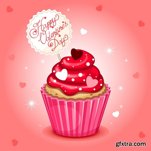 Valentines Cupcake 25xEPS Valentines Cupcake 25xEPS