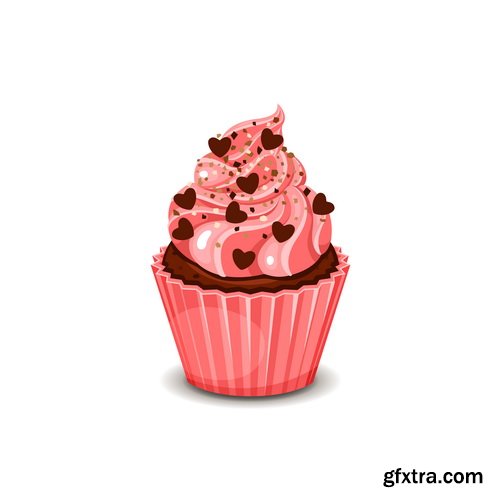 Valentines Cupcake 25xEPS Valentines Cupcake 25xEPS