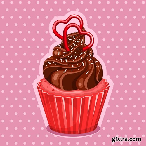 Valentines Cupcake 25xEPS Valentines Cupcake 25xEPS