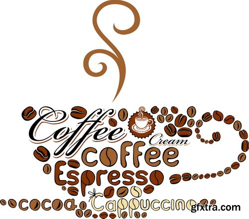 Amazing SS - Coffee cup label concept menu, 25xEPS