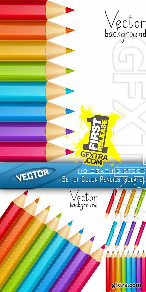 Stock Vector - Set of Color Pencils Isolated Stock Vector - Set of Color Pencils Isolated