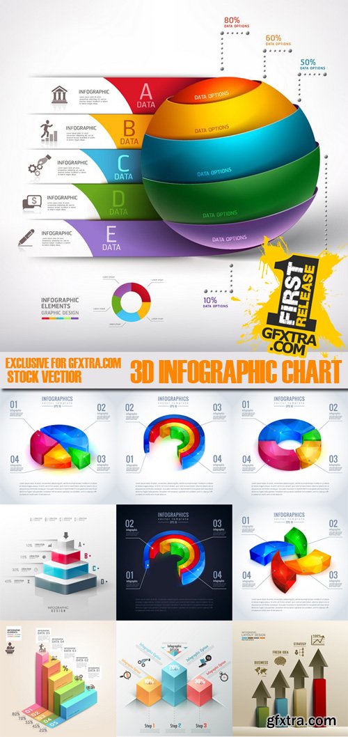 3D infographic chart, 25xEps 3D infographic chart, 25xEps