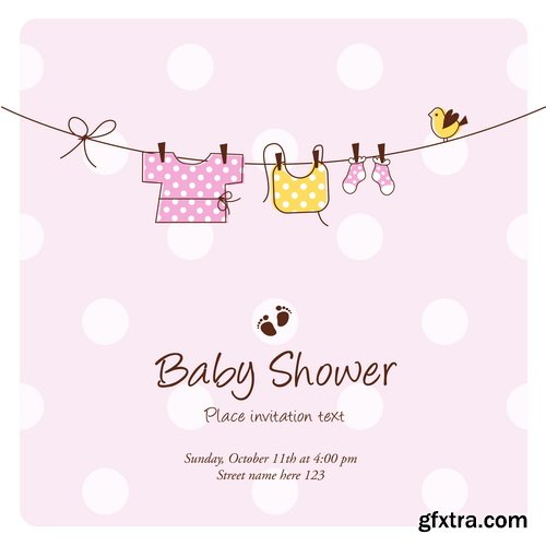 Baby Shower Cards #1, 25xEPS