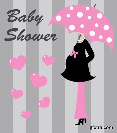 Baby Shower Cards #1, 25xEPS