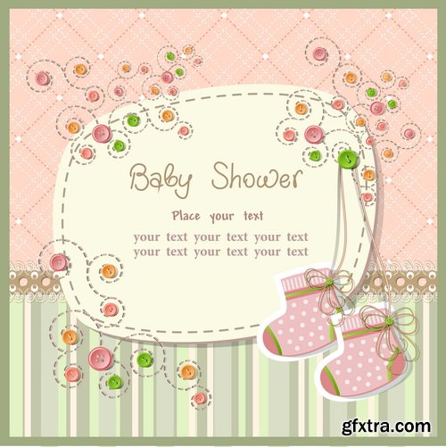 Baby Shower Cards #1, 25xEPS