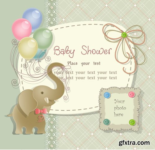 Baby Shower Cards #1, 25xEPS