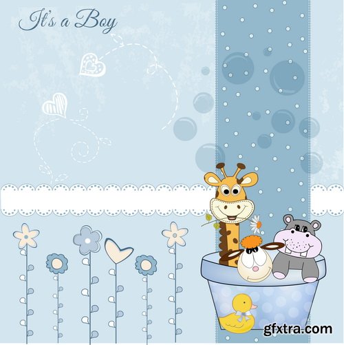 Baby Shower Cards #1, 25xEPS