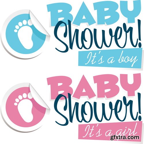 Baby Shower Cards #1, 25xEPS