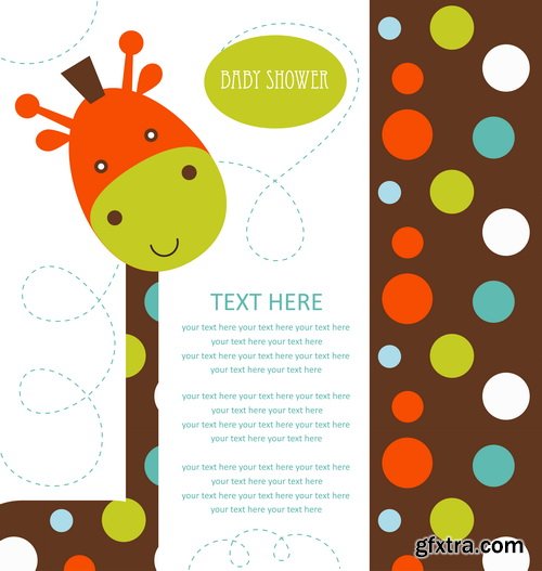 Baby Shower Cards #1, 25xEPS