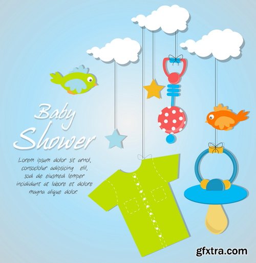 Baby Shower Cards #1, 25xEPS