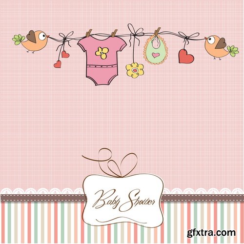 Baby Shower Cards #1, 25xEPS