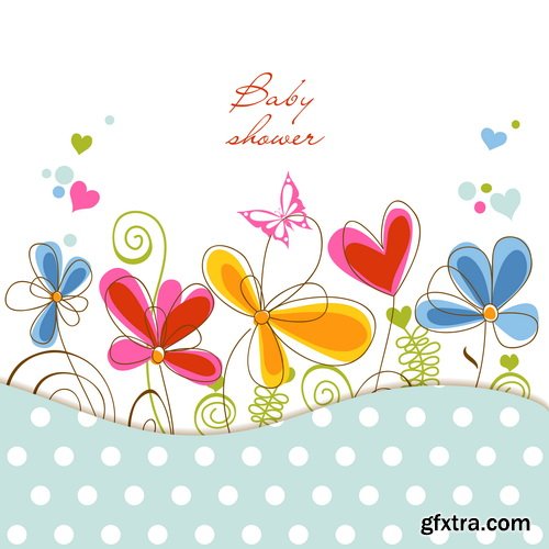 Baby Shower Cards #1, 25xEPS