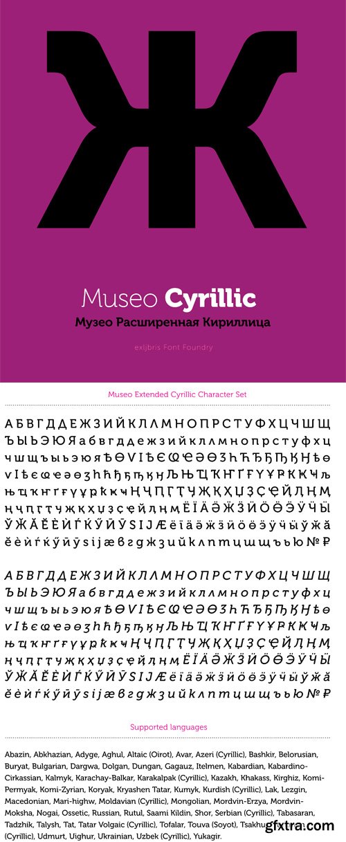 Museo Cyrillic Font Family - 10 Fonts for $100!