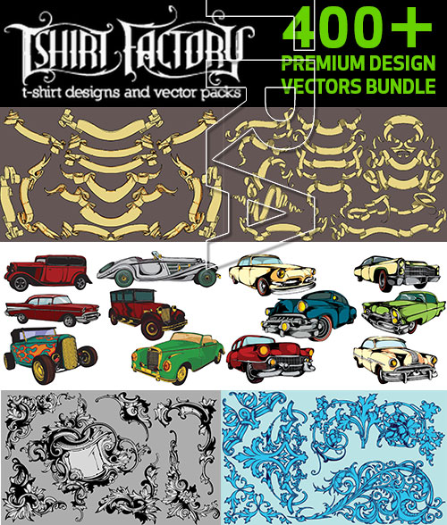 T-Shirt Factory - Vectors Bundle 400+ Premium Design Bundle!