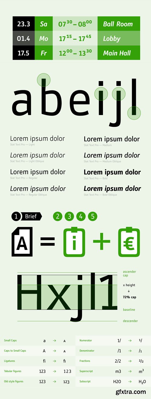 Stat Text Pro Font Family - 8 Fonts for $290!