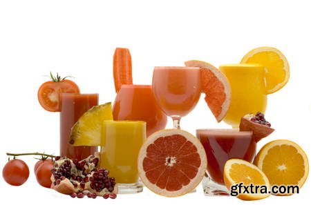 Vegetables and Fruits on White Background 49xJPG