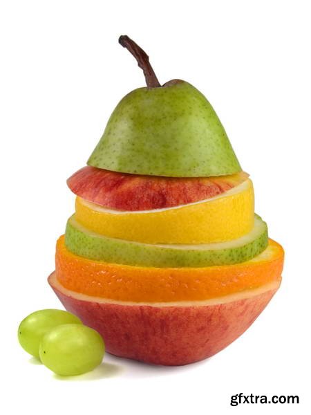 Vegetables and Fruits on White Background 49xJPG