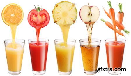 Vegetables and Fruits on White Background 49xJPG