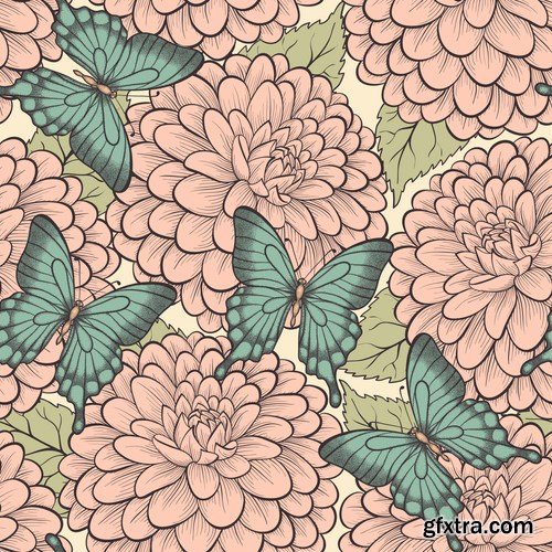 Stock Vector - Butterfly Flowers