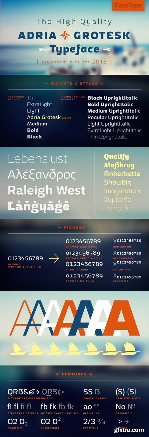 Adria Grotesk Font Family - 14 Fonts for $180!