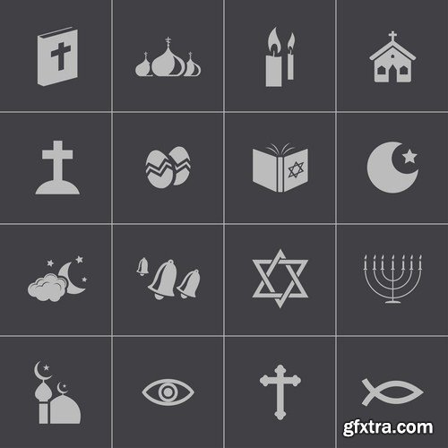 World Religious Symbols - 25 Vector