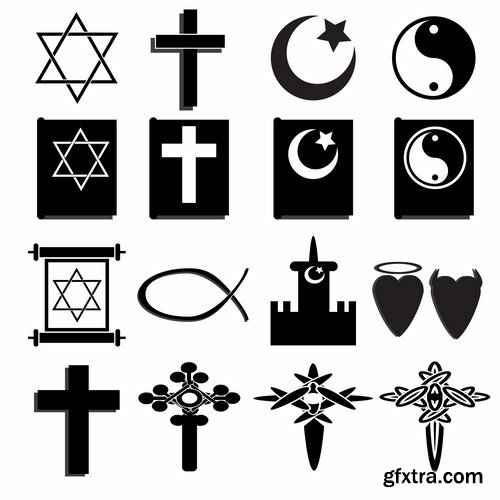 World Religious Symbols - 25 Vector