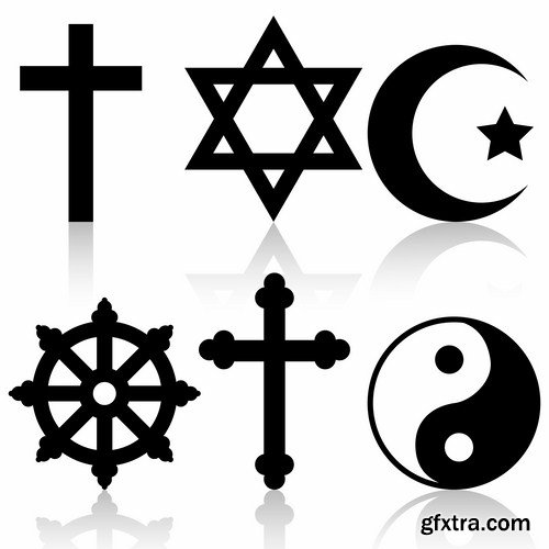 World Religious Symbols - 25 Vector