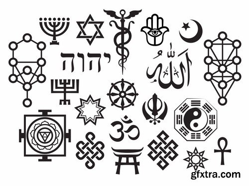 World Religious Symbols - 25 Vector