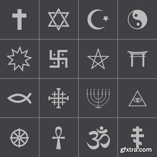 World Religious Symbols - 25 Vector