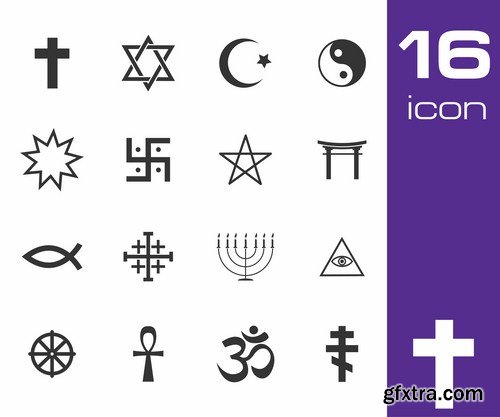 World Religious Symbols - 25 Vector