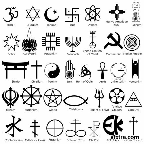 World Religious Symbols - 25 Vector