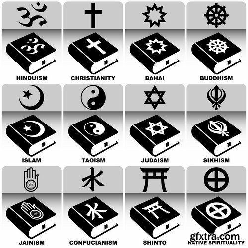 World Religious Symbols - 25 Vector