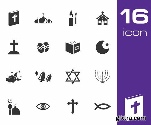 World Religious Symbols - 25 Vector